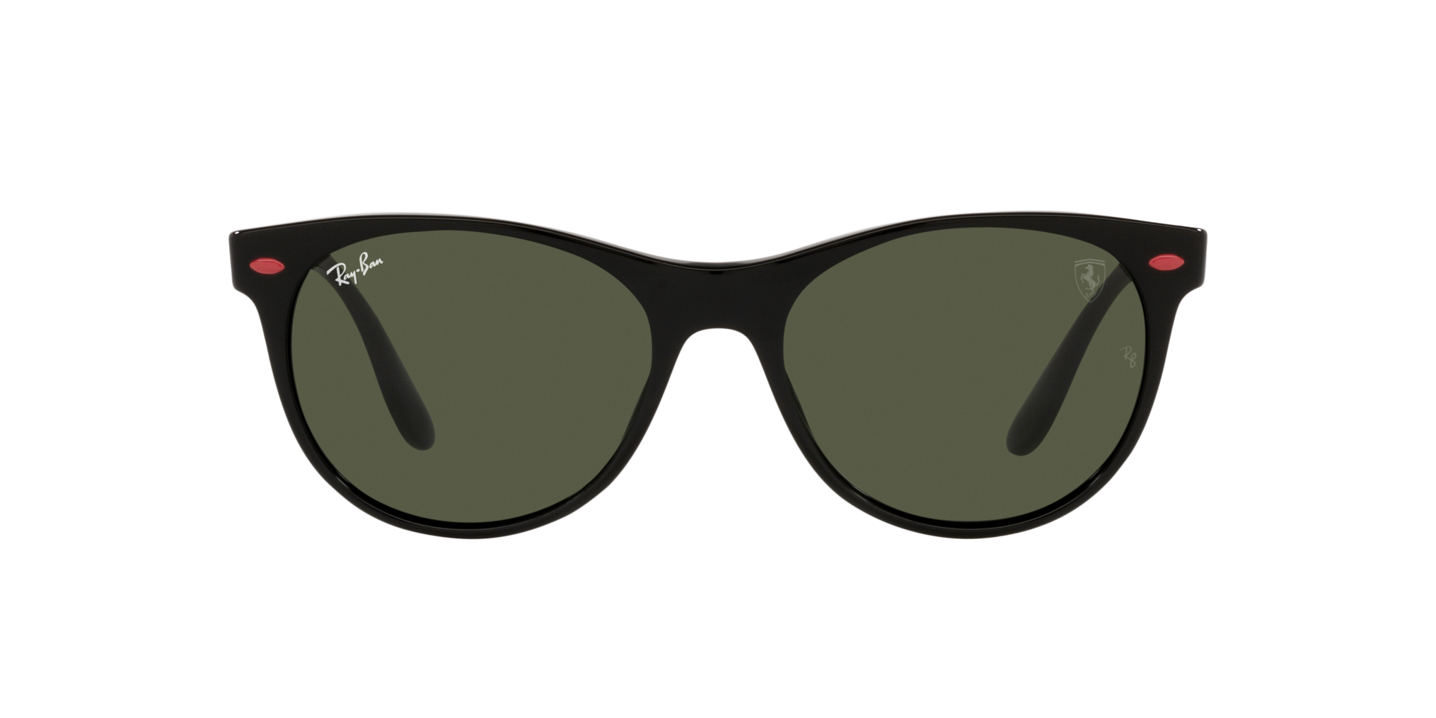 Ferrari Ray-Ban sunglasses for Scuderia Ferrari RB3698MF in black and red  with light green lenses with a silver mirror finish Unisex | Ferrari Store