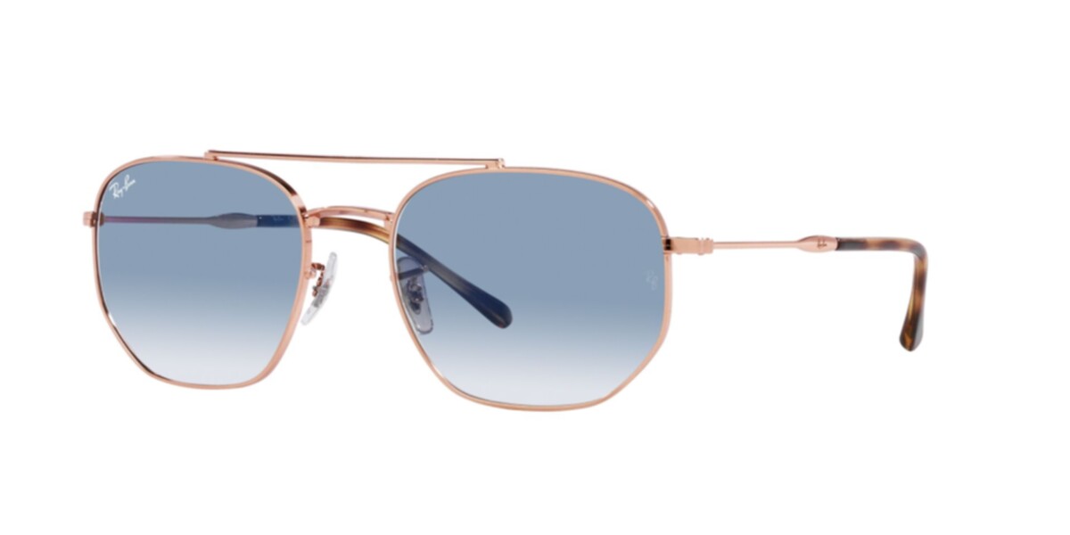 Ray-Ban Sunglasses | Rose Gold Sunglasses ( 0RB3707 | Irregular | Gold Frame  | Blue Lens )