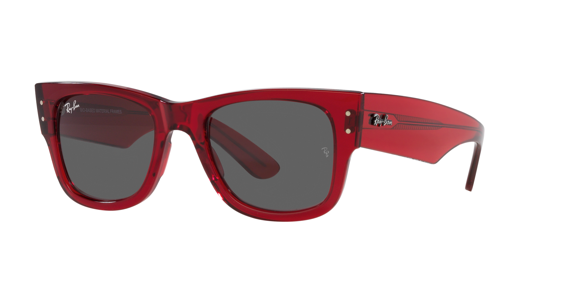 Ray-Ban Sunglasses | Transparent Red Sunglasses ( 0RB0840S | Square | Red Frame  | Grey Lens )