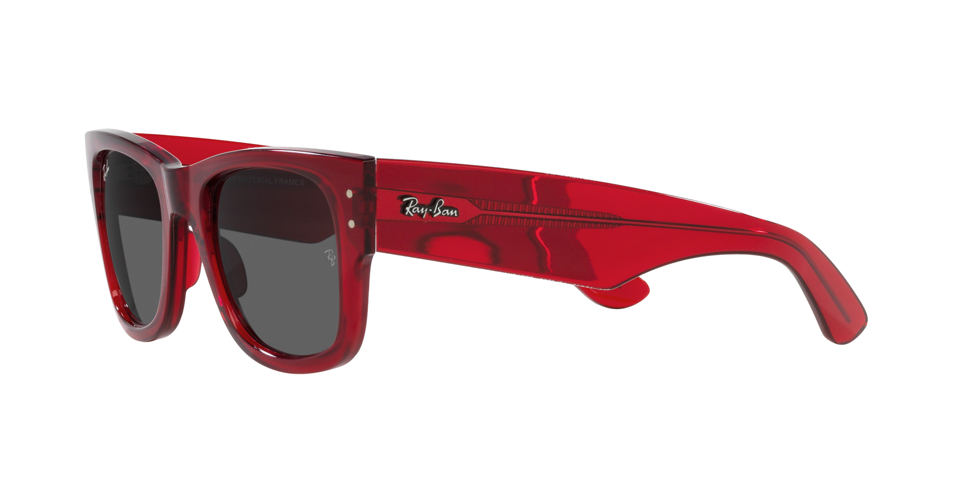 Ray-Ban Sunglasses | Transparent Red Sunglasses ( 0RB0840S | Square | Red Frame  | Grey Lens )