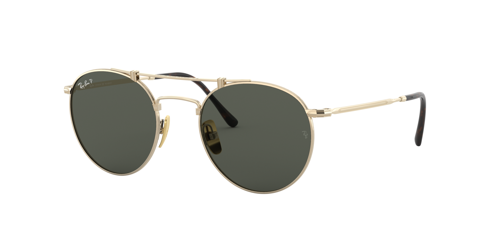 Buy Ray-ban Round Double Bridge Titanium Sunglasses Online.