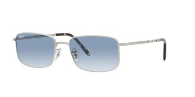 Ray-Ban Sunglasses | Silver Sunglasses ( 0RB3717 | Rectangle | Silver Frame  | Blue Lens )