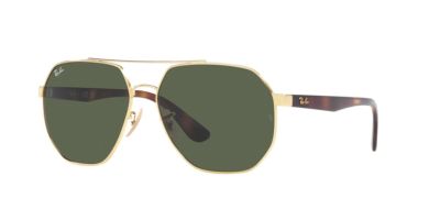 Ray-Ban Sunglasses | Arista Sunglasses ( 0RB3714I | Irregular | Gold Frame  | Green Lens )