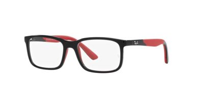 Ray-Ban Junior Frames | Black On Rubber Red Frame ( 0RY1621 | Rectangle | Black Frame  | Clear Lens )