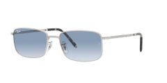 Ray-Ban Sunglasses | Silver Sunglasses ( 0RB3717 | Rectangle | Silver Frame  | Blue Lens )