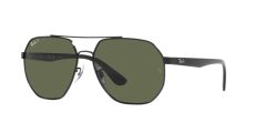 Ray-Ban Sunglasses | Black Sunglasses ( 0RB3714I | Irregular | Black Frame  | Green Lens )