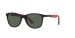 Ray-Ban Junior Sunglasses | Black On Rubber Red Sunglasses ( 0RJ9077S | Square | Black Frame  | Green Lens )
