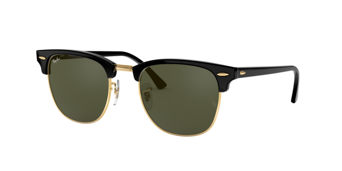 小物 Ray-Ban CLUBMASTER Buy CLUBMASTER Black Sunglasses – G-15 Green Lenses
