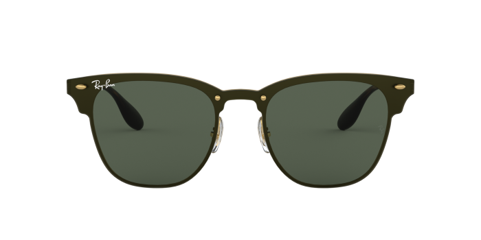 Buy Ray-Ban Blaze Clubmaster Gold Dark Green Lense