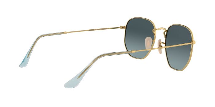 Buy HEXAGONAL FLAT LENSES Gold Sunglasses – Blue Lens