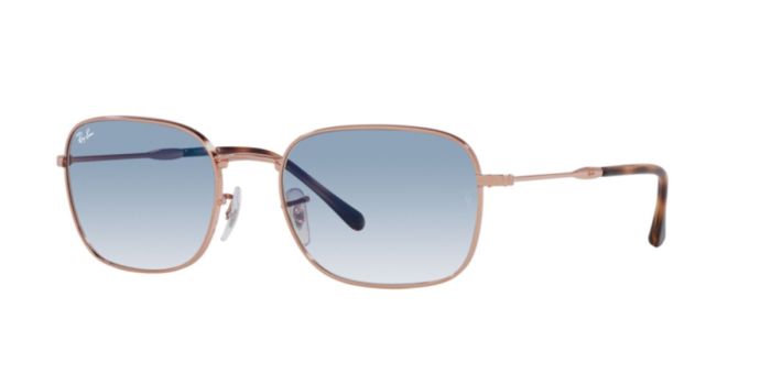 Ray-Ban Sunglasses Rose Gold Sunglasses 0RB3706 Pillow Gold Frame  Blue Lens - Main Image