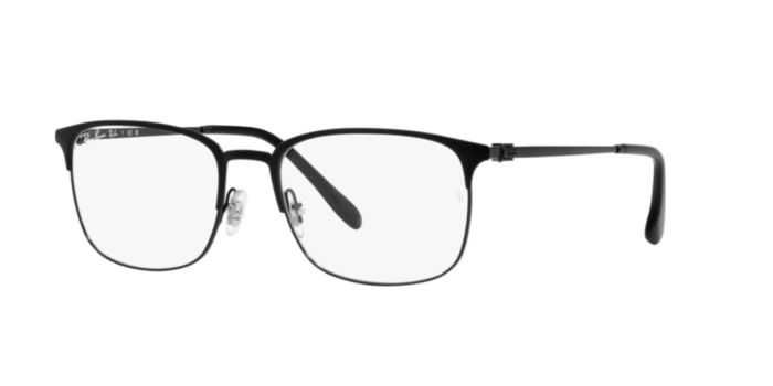 Ray-Ban Frames Matte Black On Black Frame 0RX6494 Pillow Black  Frame Clear Lens