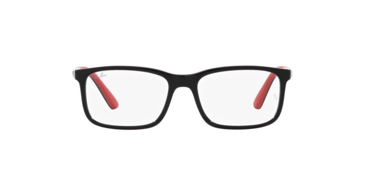 Ray-Ban Junior Frames | Black On Rubber Red Frame ( 0RY1621 | Rectangle | Black Frame  | Clear Lens )