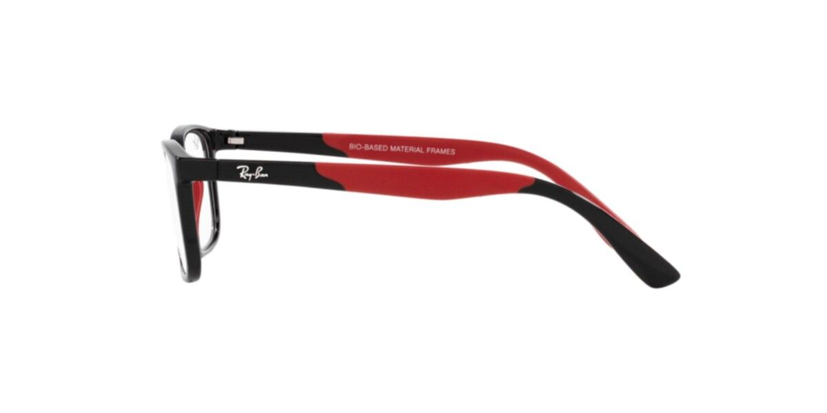 Ray-Ban Junior Frames | Black On Rubber Red Frame ( 0RY1621 | Rectangle | Black Frame  | Clear Lens )