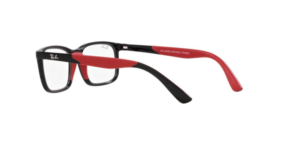Ray-Ban Junior Frames | Black On Rubber Red Frame ( 0RY1621 | Rectangle | Black Frame  | Clear Lens )