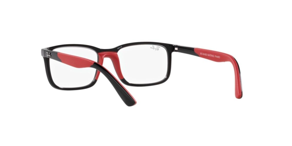 Ray-Ban Junior Frames | Black On Rubber Red Frame ( 0RY1621 | Rectangle | Black Frame  | Clear Lens )