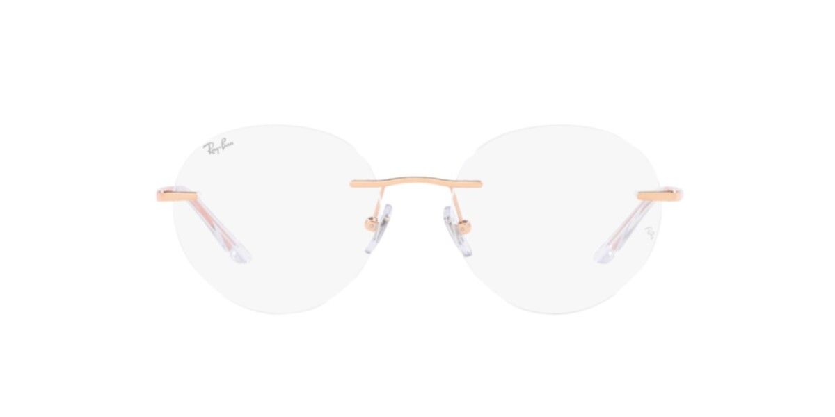 Ray-Ban Frames | Rose Gold Frame ( 0RX6505I | Round | Gold Frame  | Clear Lens )