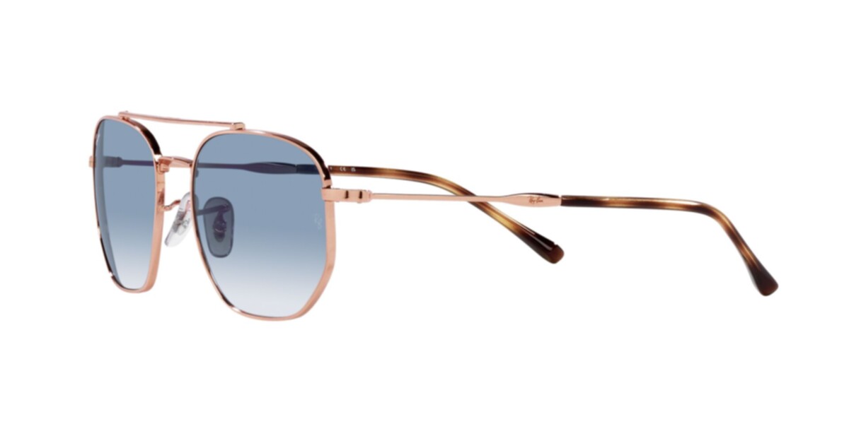 Ray-Ban Sunglasses | Rose Gold Sunglasses ( 0RB3707 | Irregular | Gold Frame  | Blue Lens )