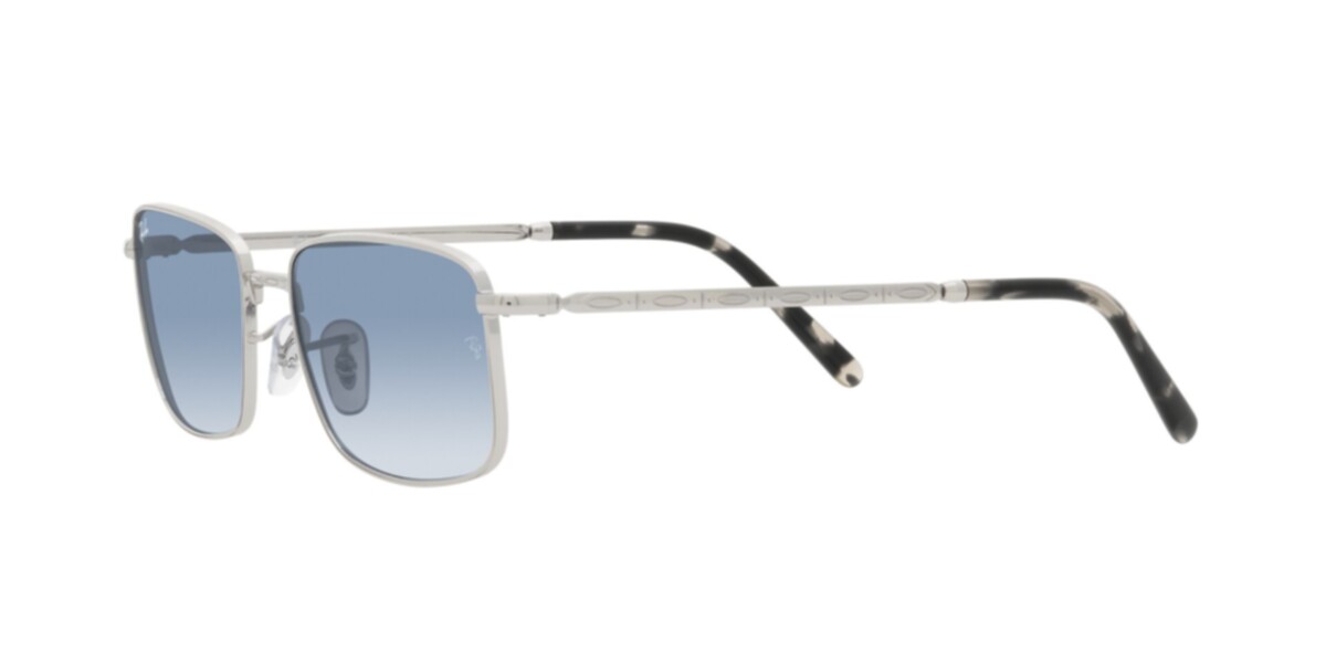 Ray-Ban Sunglasses | Silver Sunglasses ( 0RB3717 | Rectangle | Silver Frame  | Blue Lens )