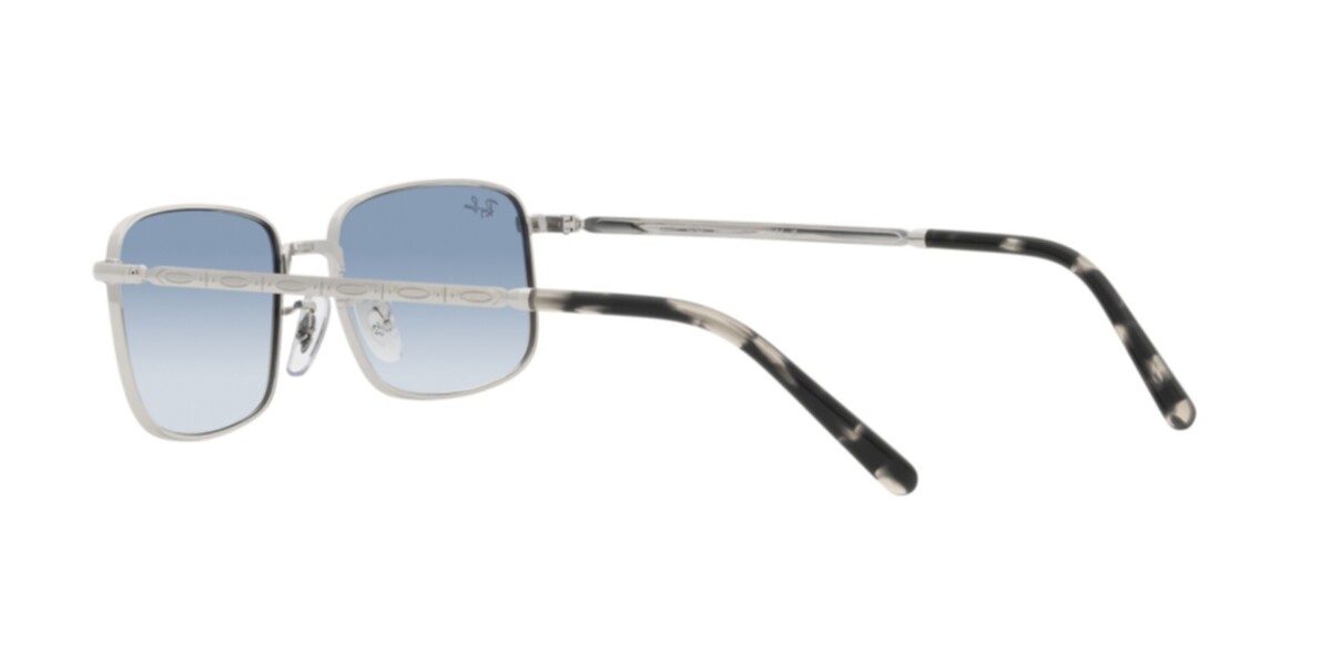 Ray-Ban Sunglasses | Silver Sunglasses ( 0RB3717 | Rectangle | Silver Frame  | Blue Lens )