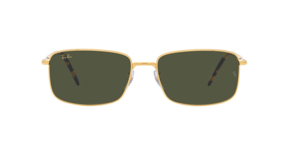 Ray-Ban Sunglasses | Legend Gold Sunglasses ( 0RB3717 | Rectangle | Gold Frame  | Green Lens )