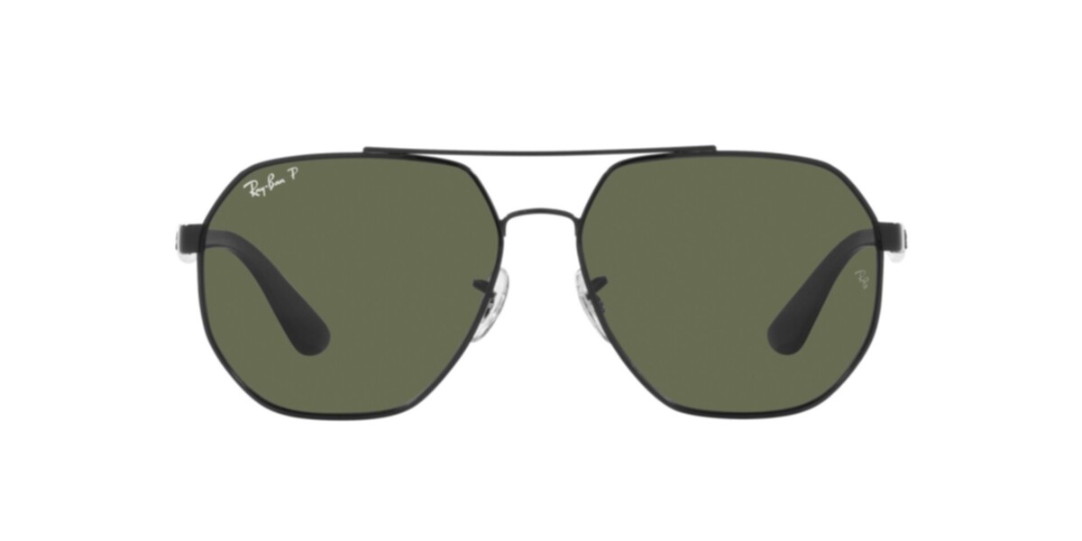 Ray-Ban Sunglasses | Black Sunglasses ( 0RB3714I | Irregular | Black Frame  | Green Lens )