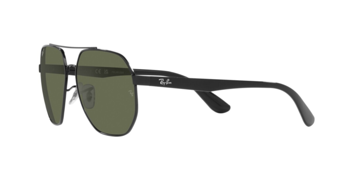 Ray-Ban Sunglasses | Black Sunglasses ( 0RB3714I | Irregular | Black Frame  | Green Lens )