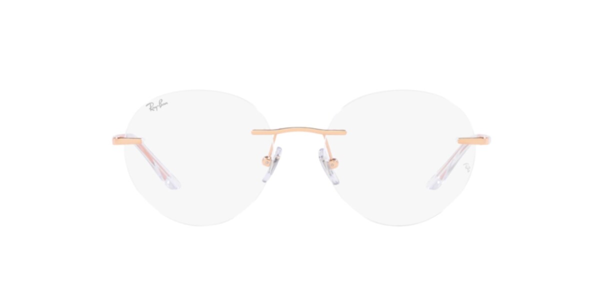 Ray-Ban Frames | Rose Gold Frame ( 0RX6505I | Round | Gold Frame  | Clear Lens )