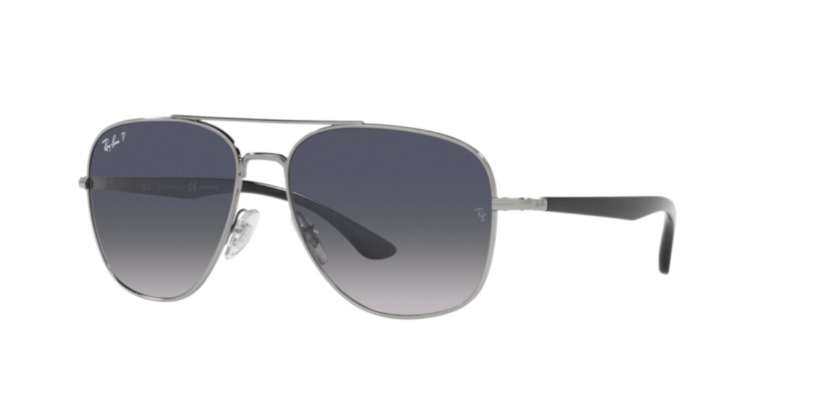 Ray-Ban Sunglasses | Gunmetal Sunglasses ( 0RB3683 | Square | Black Frame  | Blue Lens )