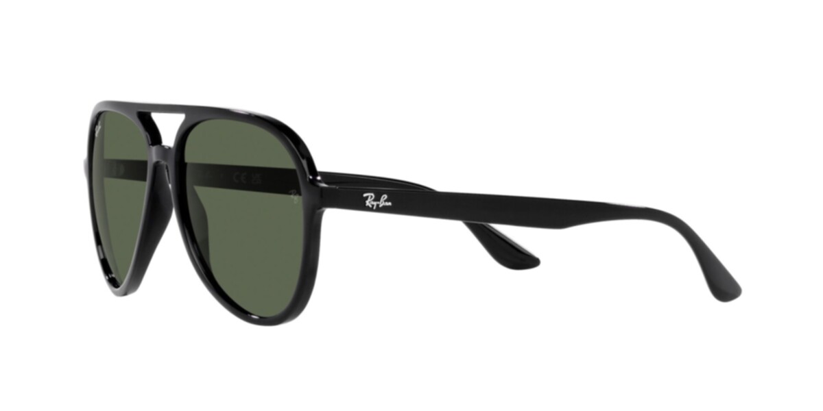 Ray-Ban Sunglasses | Black Sunglasses ( 0RB4376 | Pilot | Black Frame  | Green Lens )
