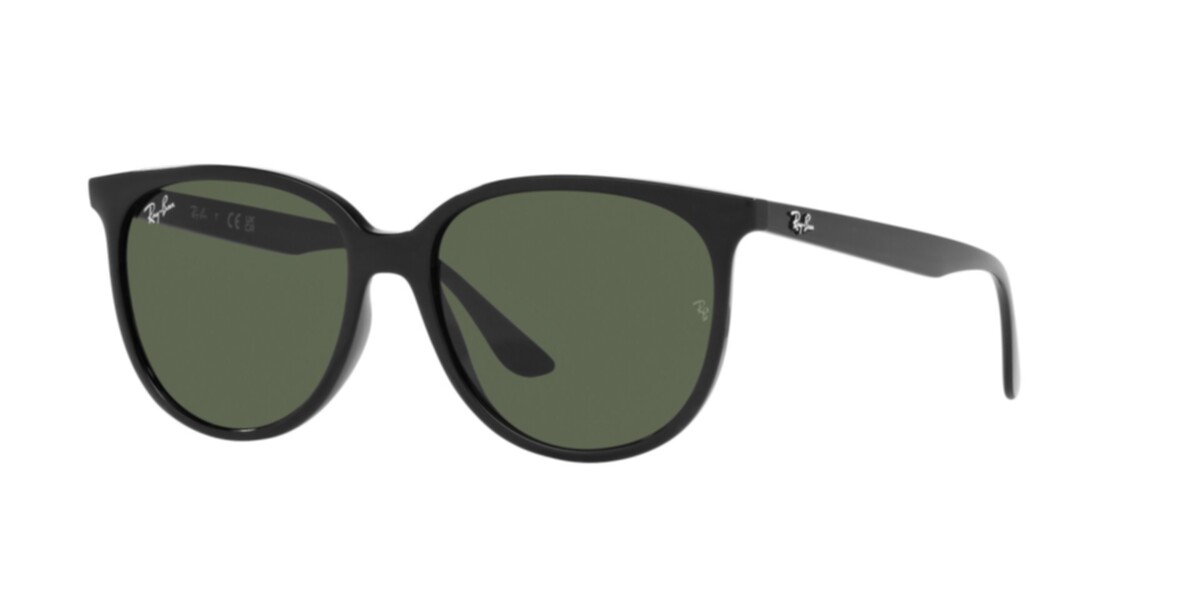 Ray-Ban Sunglasses | Black Sunglasses ( 0RB4378 | Square | Black Frame  | Green Lens )