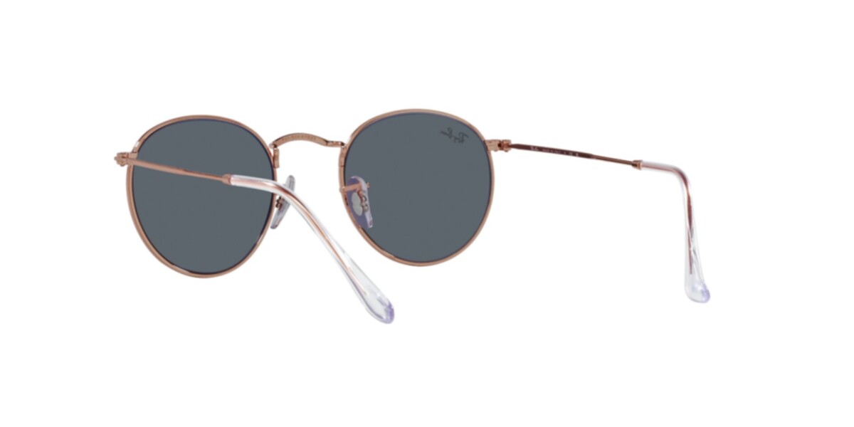 Ray-Ban Sunglasses | Rose Gold Sunglasses ( 0RB3447 | Round | Gold Frame  | Blue Lens )