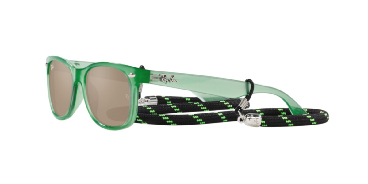 Ray-Ban Junior Sunglasses | Opal Green Sunglasses ( 0RJ9052S | Square | Green Frame  | Gold Lens )